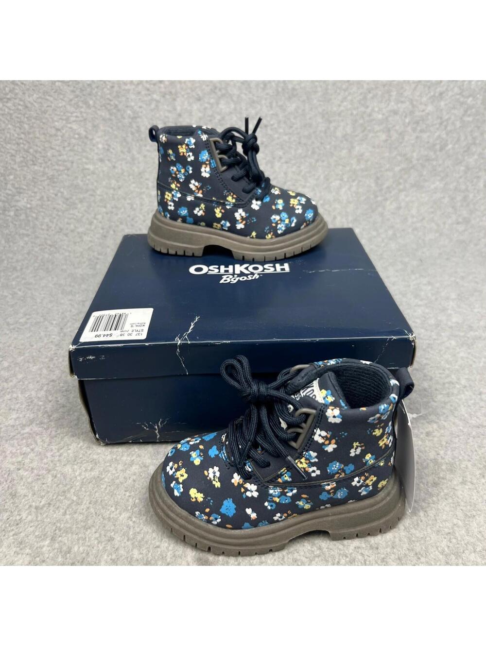 Oshkosh B'gosh Floral Ankle Boots Girls Toddler Size 5T Laced Up Fall Casual
